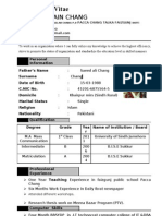 Curriculum Vitae: Sajid Hussain Chang