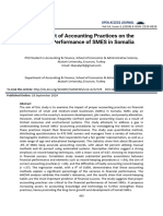 The Impact of Accounting Practices On The Financial Performance of Smes in Somalia