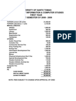 University of Santo Tomas Department of Information & Computer Studies First Year First Semester Sy 2008 - 2009