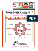 ACTIVIDADES DE APRENDIZAJE EN CASA 2do. Grado 21 Abril 2020