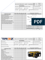 Check List de Herramienta Equipo y Maquinaria