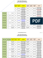 Time Table - 28.09.24 and 29.09.24 - Weekends