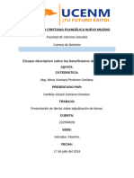 Universidad Cristiana Evangélica Nuevo Milenio: Facultad de Ciencias Sociales Carrera de Derecho