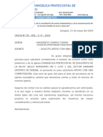 Iglesia Evangelica Pentecostal de Jesucristo Solicitud de Apoyo