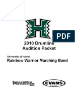 2010 Drumline Audition Packet: Rainbow Warrior Marching Band