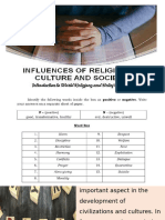 Influence of Religion and Society