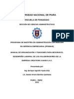 Manual de Organización y Funciones para Mejorar El Desempeño Laboral de Los Colaboradores de La Empresa Creations Juand Sac