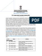 List of Selected Students To Participate in 73rd Lindau Nobel Laureate Meeting 2024