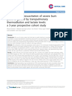 A Protocol For Resuscitation of Severe Burn Patients Guided by Transpulmonary Thermodilution and Lactate Levels