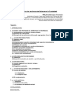 Estudio Sobre Las Acciones de Defensa A La Propiedad