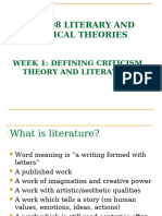 Defining Criticism, Theory and Literature