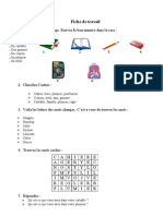 Fiche de Travail Les Objets Decolier