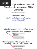 Installing LogicMail On A Personal Blackberry