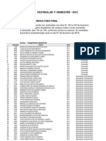 Resultado FINAL - Vestibular 2012 1o Semestre