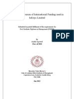 Study of The Sources of International Funding Used in Infosys Limited