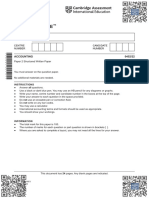 Igcse Accounting Paper 2 + Marking Scheme February March 2023