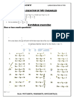 Linear Equation in Two Variable Very Helpful - X