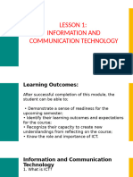 Lesson 1 Information and Communication Technology