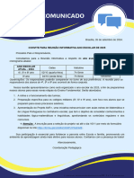 1 - Comunicado - Reunião Assuntos Pedagógicos e AVR+ 2025 - 3º, 4º, 5º e 8º Anos