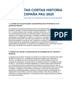 Preguntas Cortas Historia de España Pau 2025