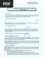 Avenant Au Contrat de Travail A Duree Indeterminee - Bennis Meryem