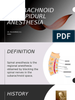 Sub Arachnoid and Epidural Anesthesia