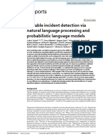 Scalable Incident Detection Via Natural Language Processing and Probabilistic Language Models