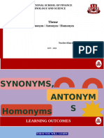 Synonyms Antonyms Homonyms