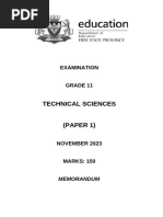 Technical Sciences Grade 11 Exam Memorandum 2023 Memo - Moderated