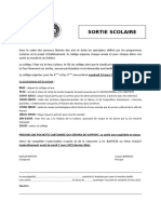 Autorisation Sortie Scolaire Du 10 Mars 2023