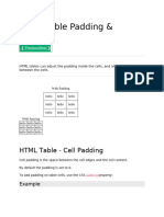 Table Padding and Spacing HTML