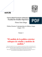 El Analisis de La Politica Exterior Enfoques de Estudio y Modelos de Analisis Diego Flores Soto