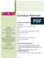 Sumaiya Rahman, CV