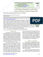 Survey and Effects of Weather Parameters On Powdery Mildew of Black Gram Caused by Erysiphe Polygoni DC