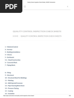 Quality Control Inspection Check Sheets - QA - QC Construction