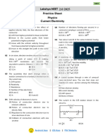 Current Electricity - Practice Sheet - Lakshya NEET 2.0 2025