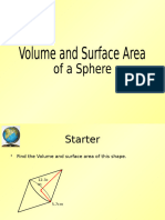 11) Volume and Surface Area of A Sphere