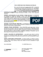 Contrato de Mutuo o Préstamo para Personas Naturales