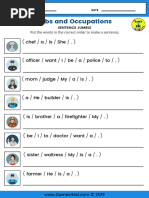 Jobs and Occupations Worksheet Sentence Jumble