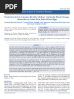 Production of Beta-Carotene Rich Biscuits From Composite Wheat-OrangeFleshed Sweet Potato Flour, Palm Oil and Eggs