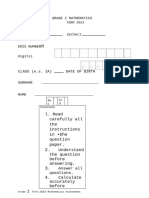 GRADE 1 Term 4 2023 Mathematics Assessment New