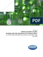 Complete Life Cycle Assessment of "Container Glass": Update of Cradle To Cradle