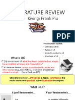 DR Kiyingi - Literature Review