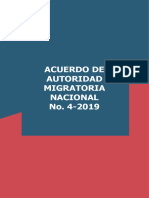 Acuerdo de Autoridad Migratoria Nacional No. 4-2019