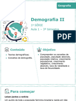 Demografia II: 1 Série Aula 1 3º Bimestre