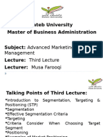 Advanced Marketing Management - Third Lecture