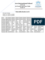 Oysters International School: 2024-25 SA1 Portion and Time Table Grade: 8