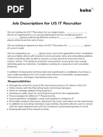 US IT Recruiter Job Description