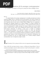 Mathieu, Un Mythe Fondateur de La Musique Contemporaine - Le Scandale Provoqué en 1954 Par La Création de Déserts D'edgar Varèse