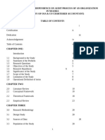 Impact of Auditor's Independence On Audit Process of An Organization in Nigeria